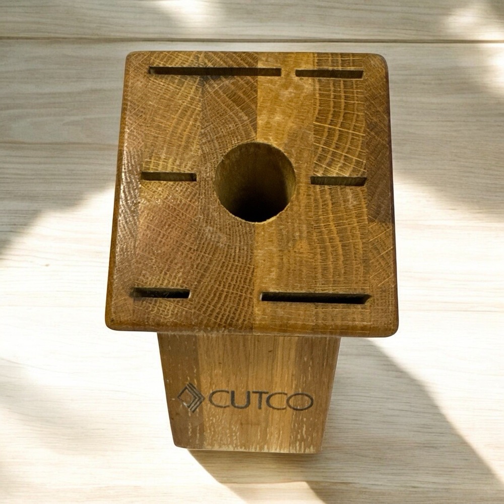 CUTCO Knife Block‎ 7 Slot Galley Set Honey Oak Made in the USA BLOCK ONLY